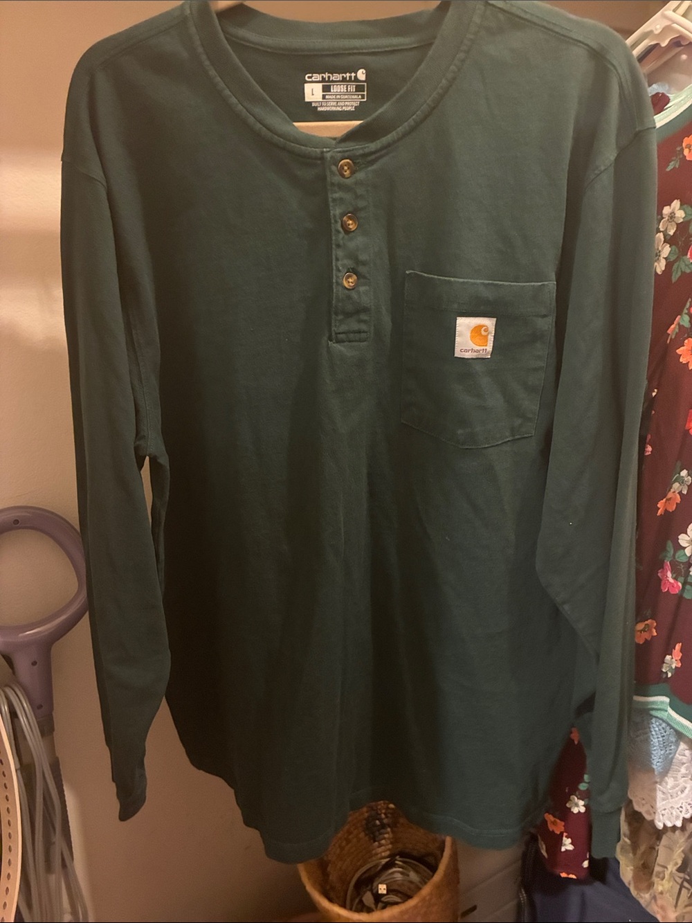 Carhartt shirt Loose Fit Heavyweight Long-Sleeve Pocket Henley